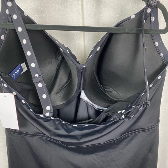 Swimsuits For All Black&White Dot Underwire Tankini Top Sz.46DDD NWT - Picture 12 of 16